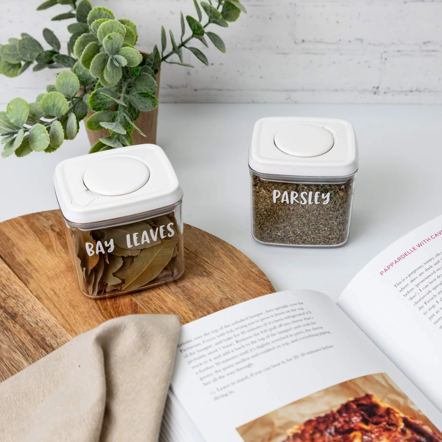 White Push Top Spice Pantry Container | 320ml 10 White Push Top Spice Pantry Container | 320ml - Image 8