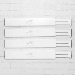 Expandable White Bamboo Drawer Organiser - Set Of 4