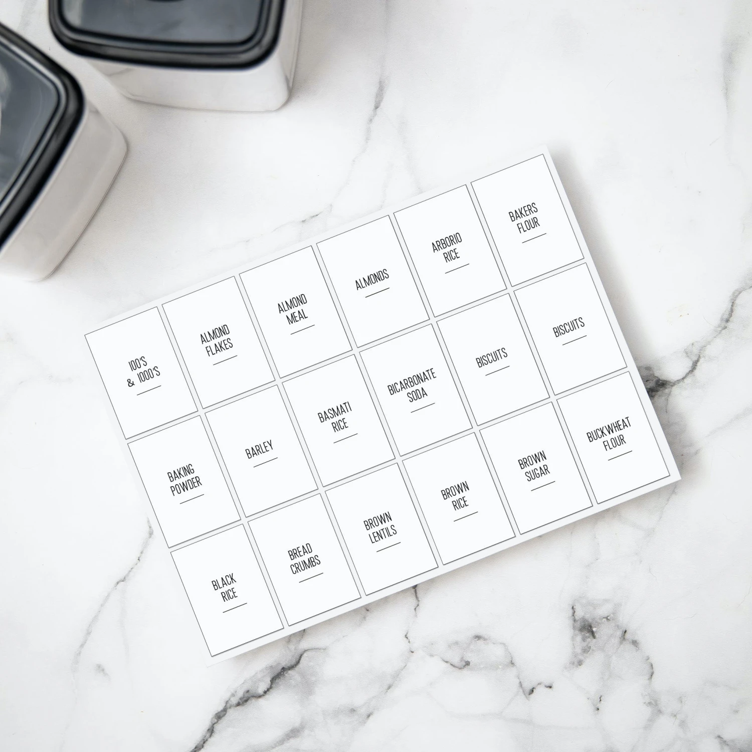 White Modern Minimalist Peel & Stick Pantry Labels 5 White Modern Minimalist Peel & Stick Pantry Labels - Image 3
