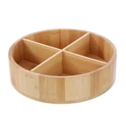 Bamboo 4 Section Turntable Tray