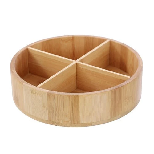Bamboo 4 Section Turntable Tray 3 Bamboo 4 Section Turntable Tray