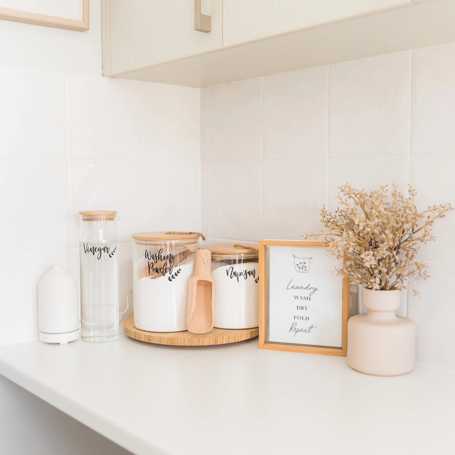 Laundry Wall Art Wash Dry Fold Repeat Print 3 Laundry Wall Art Wash Dry Fold Repeat Print - Image 2