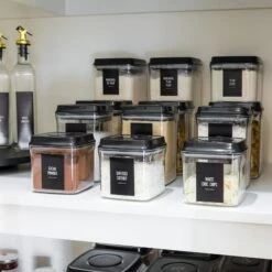 Black Modern Minimalist Peel & Stick Pantry Labels