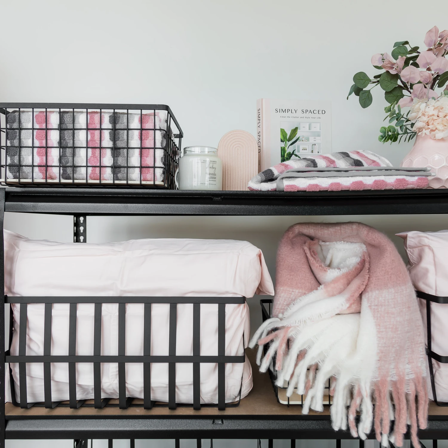 Fabulously Black Wired Metal Basket With Wooden Base 8 Fabulously Black Wired Metal Basket With Wooden Base - Image 6