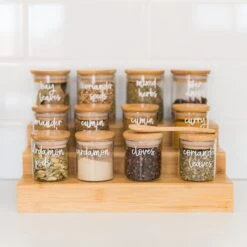 Bamboo 3 Tier Spice Rack Shelf Organiser 21 Bamboo 3 Tier Spice Rack Shelf Organiser -Pretty Little Designs 3S9A6382