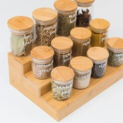 Bamboo 3 Tier Spice Rack Shelf Organiser