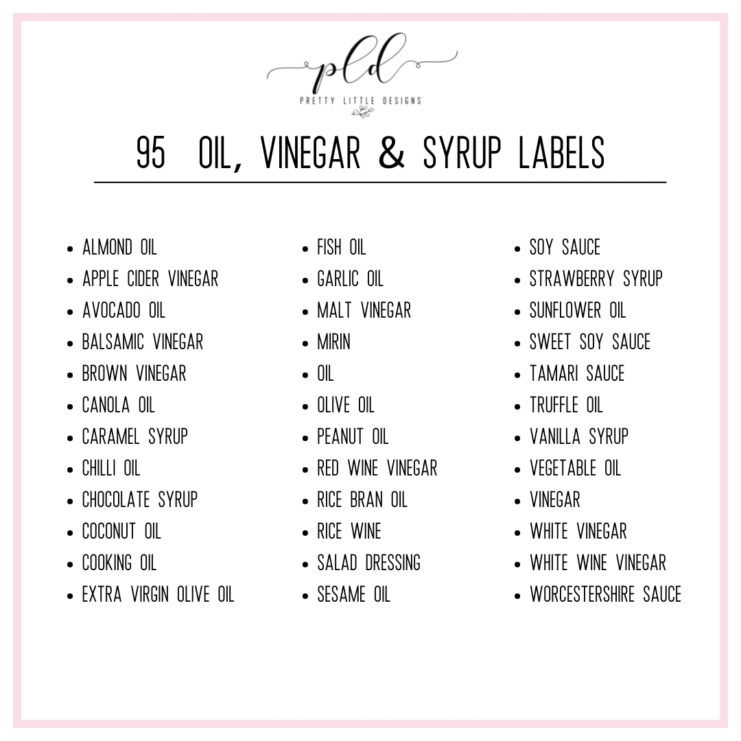 Modern Minimalist Oil, Vinegar & Syrup Labels - 36 Stickers 5 Modern Minimalist Oil, Vinegar & Syrup Labels - 36 Stickers - Image 3