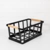 Black Medium Storage Basket With Wooden Handle 2 Black Medium Storage Basket With Wooden Handle -Pretty Little Designs BlackMediumStorageBasketwithwoodenhandle