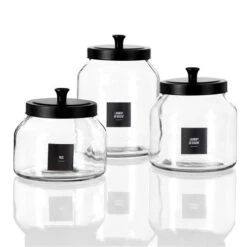 2 Litre Cosmo Glass Jar 13 2 Litre Cosmo Glass Jar -Pretty Little Designs Black Glass Jar 1