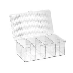 Crystal Hinged 8 Section Container