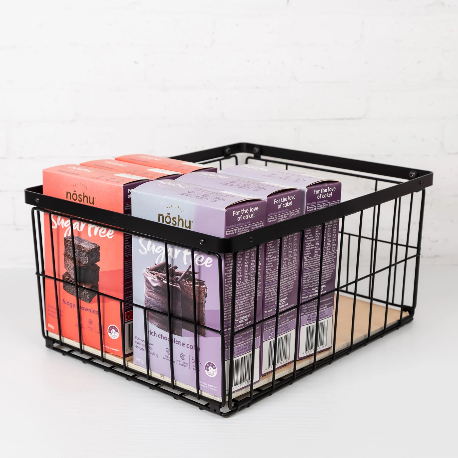 Fabulously Black Wired Metal Basket With Wooden Base 9 Fabulously Black Wired Metal Basket With Wooden Base - Image 7