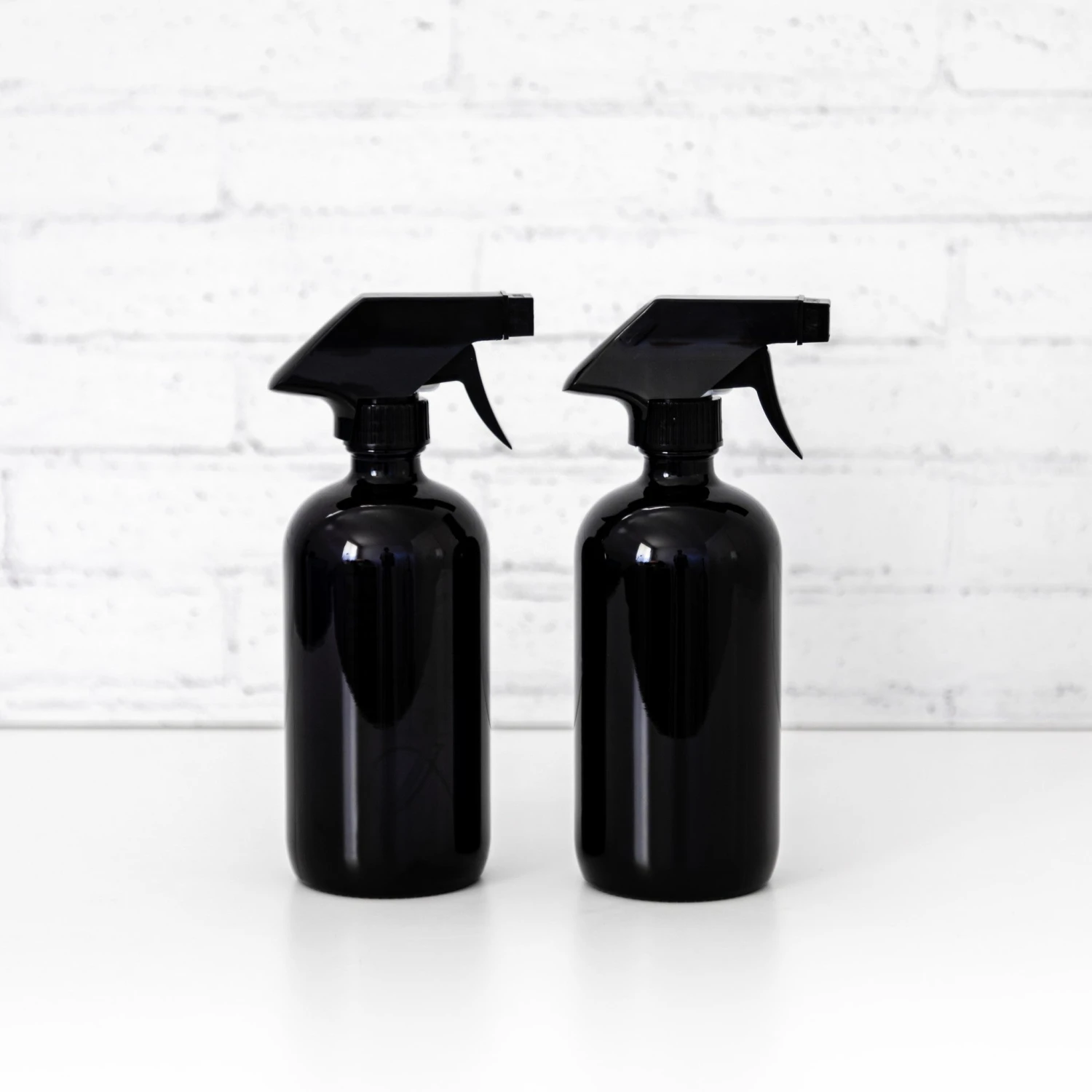 Black Glass Refillable Spray Bottles 500ml 3 Black Glass Refillable Spray Bottles 500ml