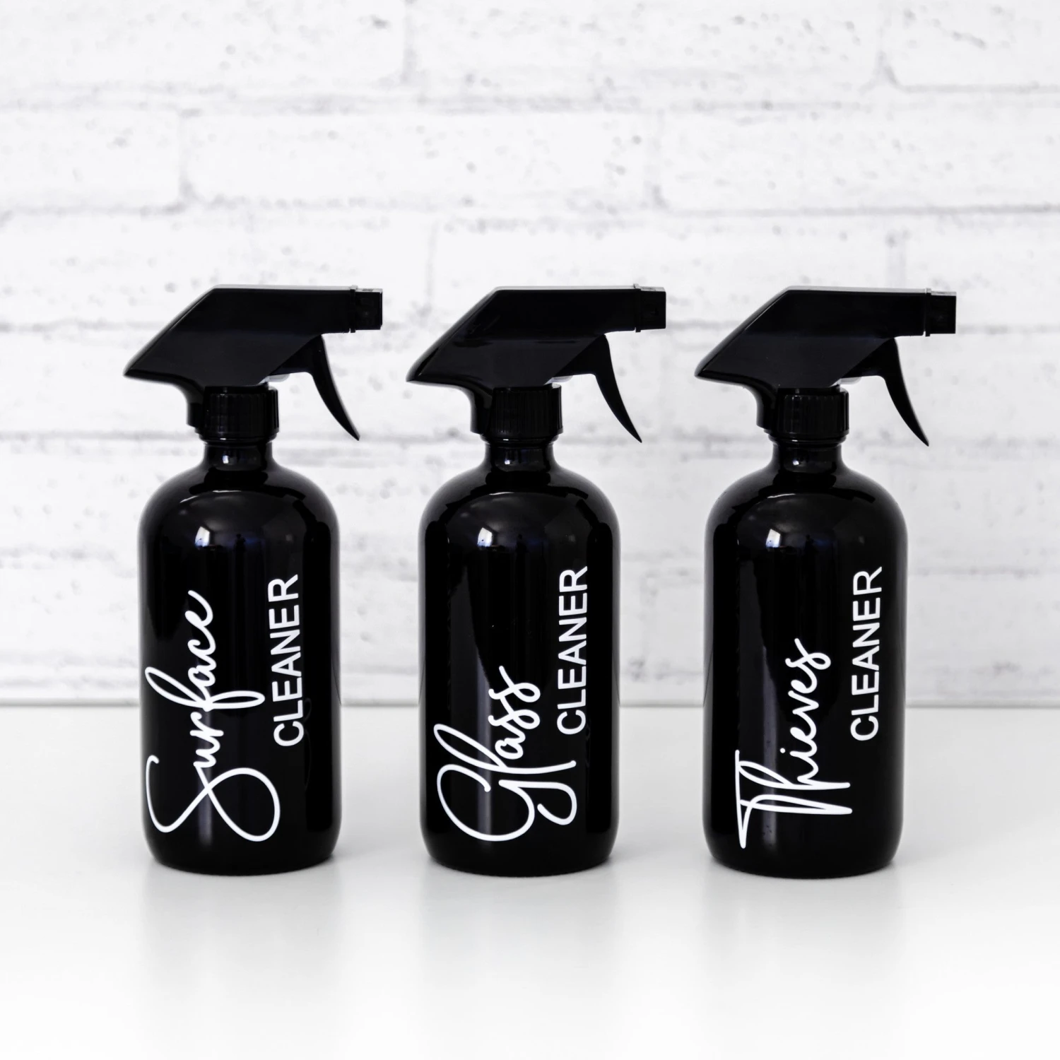 Black Glass Refillable Spray Bottles 500ml 4 Black Glass Refillable Spray Bottles 500ml - Image 2