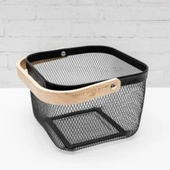 Small Black Neatly Wired Storage Basket