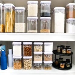 25 Pack - White Push Top Pantry Container & Labels (or Without) -Pretty Little Designs PrettyLittleDesigns 8144 web