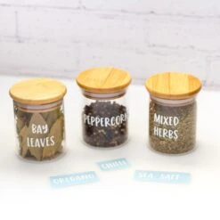 Bamboo & Glass Spice Jars | 100ml Sets 12 Bamboo & Glass Spice Jars | 100ml Sets -Pretty Little Designs PrettyLittleDesigns web 7908