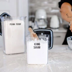 Black Push Top Pantry Container - 4L 19 Black Push Top Pantry Container - 4L -Pretty Little Designs Pretty Little Designs Flour Container