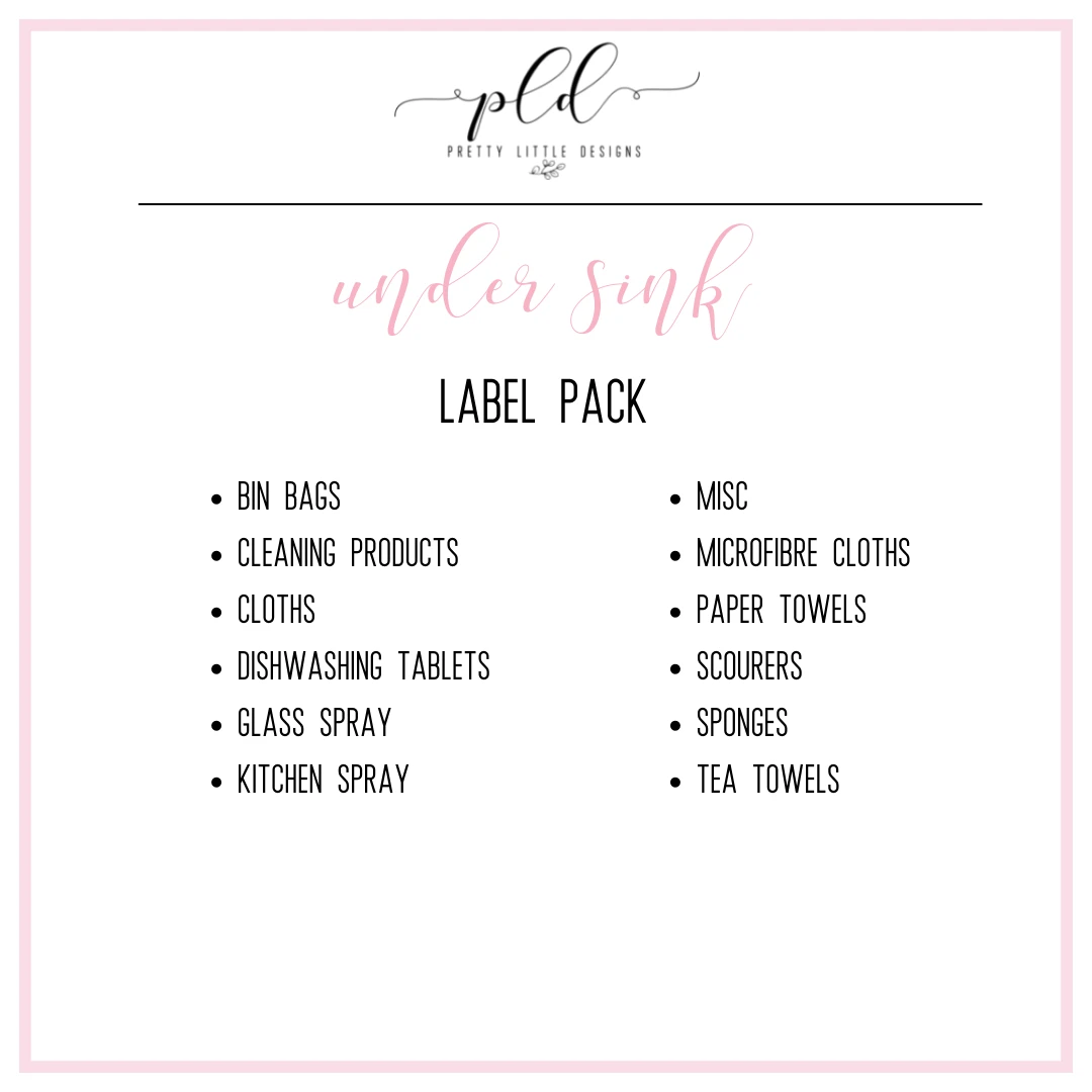 Under Sink Everyday Essential Label Pack 3 Under Sink Everyday Essential Label Pack
