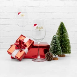 Personalised Christmas Santa Name Label Stickers -Pretty Little Designs festive santa name labels gift application