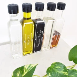 Bordered Oil & Vinegar Glass Bottle Labels -Pretty Little Designs image3