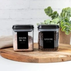 Black Modern Minimalist Herb & Spice Stickers -Pretty Little Designs image 179b970b 6da7 48d4 81c0 50c281facbdb