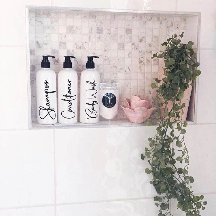 Tulip Bathroom Bottles, Pump & Label - Perfect For Shampoo, Conditioner Etc 5 Tulip Bathroom Bottles, Pump & Label - Perfect For Shampoo, Conditioner Etc - Image 3