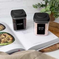 Black Modern Minimalist Herb & Spice Stickers