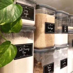 Daisy Black Pantry & Spice Sticker Labels