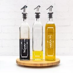 Bordered Oil & Vinegar Glass Bottle Labels