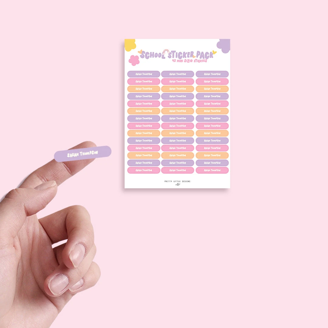 Name Sticker Pack - Mini Plain 4 Name Sticker Pack - Mini Plain - Image 2