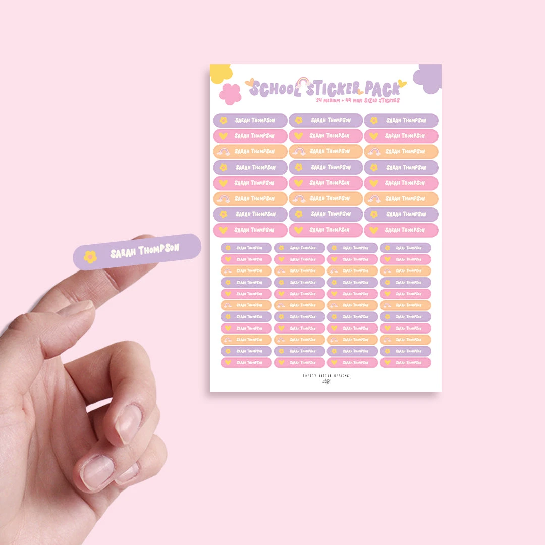 Personalised Name Stickers - Mixed Size 4 Personalised Name Stickers - Mixed Size - Image 2