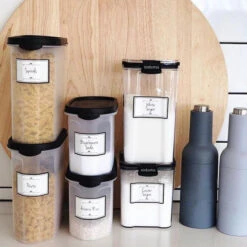 Daisy White Pantry Label Pack 8 Daisy White Pantry Label Pack -Pretty Little Designs organised kitchen pantry