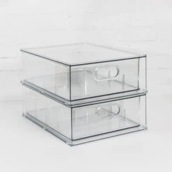 Crystal Storage Drawer With Divider | Large 11 Crystal Storage Drawer With Divider | Large -Pretty Little Designs organised kitchen with storage drawer