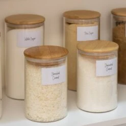 Lily Pantry Label Pack - White 10 Lily Pantry Label Pack - White -Pretty Little Designs personalised food storage labels pantry jpg