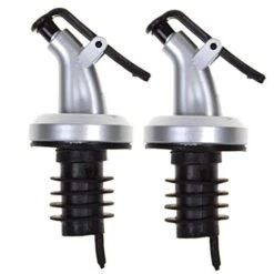 Silver Plastic Pourer Oil Bottles