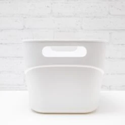 Simply Organised Storage Tubs 25 Simply Organised Storage Tubs -Pretty Little Designs rubber wood handle on storage tub