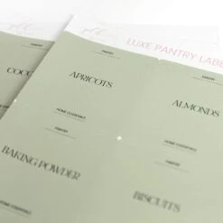 Luxe Minimalist Bathroom Labels -Pretty Little Designs sage modern sticker labels 3