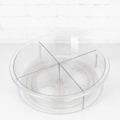 Clear Divided Lazy Susan 10 Clear Divided Lazy Susan -Pretty Little Designs turning mechanism lazy susan